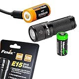 Fenix E15 450 Lumen CREE LED EDC Flashlight, Fenix ARB-L16-700U USB rechargeable battery and EdisonBright CR123A Lithium Battery bundle