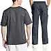 Cherokee Mens Luxe Scrub Set Medical/Dentist Uniform V-Neck Top, Drawstring Pant (Large, Pewter)