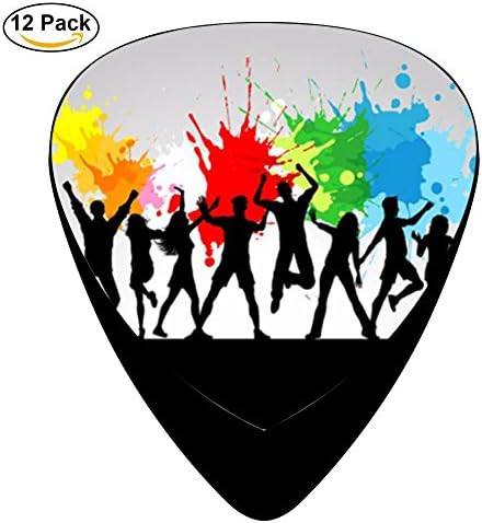STREMUSIC Paint Splashes Silhouettes Celluloid Electric Guitar Picks 12-pack Plectrums For Bass Music Tool