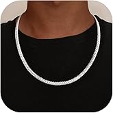 UPFAI S925 Sterling Silver Chain Necklace for Men, Sterling Silver Cuban Link Curb Chain Necklace for Women Men Jewelry Holiday Gift 18 20 22 24 Inch