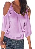 Chuanqi Women's Sexy Spaghetti Strap Off-shoulder Half Sleeve Tunic Top Shirt
