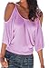 Chuanqi Women's Sexy Spaghetti Strap Off-shoulder Half Sleeve Tunic Top Shirt