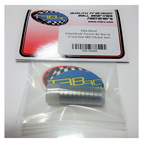 10pcs. 3/16x3/8x1/8" Precision Ball Bearings Chrome Steel ABEC 3 Rubber Seals