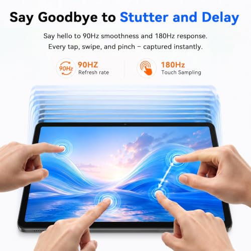 Tablet 2026 Android 16 Tablet with Gemini AI, 11 Inch FHD Display, 32GB RAM 256GB ROM/2TB TF, T7250 CPU + 13MP Camera, 8000mAh, Widevine L1, Tablet with Keyboard, Mouse, Gray, for Work and Study