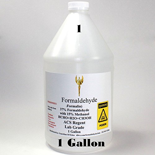 1 Gallon 37% Formaldehyde UPC grade. Chemical Resistant Plastic Bottle shipped fast ONLY to lower USA 48 states - save by stocking up