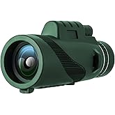 Monocular-Telescope 80x100 High Powered Monoculars High Definition for Adults High Powered with Smartphone Adapter Telescope Hunting Wildlife Bird Watching Travel Camping Hiking-Green
