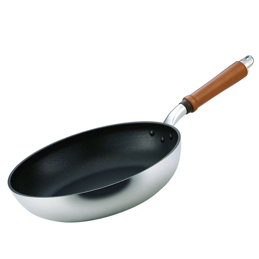 北陸アルミ フライパン 28cm 軽量 ガス火 日本製 深め 軽い 全面均一加熱 時短フライパン 丈夫 frying pan made in japan アルミ鋳物製 キャスト 熱変形に強い 木柄 木ハンドル 金属ヘラ使用 累計販売数100万枚 テフロン加工 最高級コーティング 焦げ付きにくい ジャパンクオリティ PFOAフリー センレンキャスト A-0244商品画像