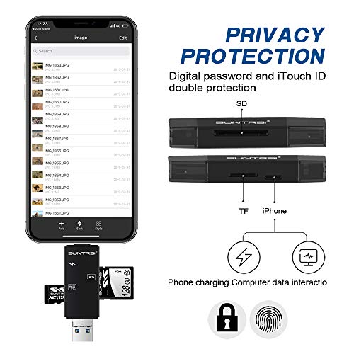 SD/Micro SD Card Reader for iPhone/iPad/Mac/Android/Computer/Camera,Trail Camera Viewer &Memory Card Reader Micro SD Card Adapter to View Hunting Game Camera Photos and Videos on Smartphone - Thumbnail 2