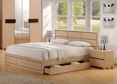 Caspian Storage Bed Frame With 2 Large Drawers Solid Base 4ft6