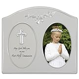 Lawrence Frames Silver Metal 4 by 6 Holy Communion Picture Frame