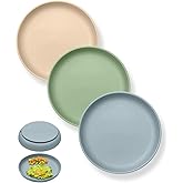 Qyeejong Classic Toddler Plates with Suction (3 Pack), Non Toxic & BPA Free Silicone Suction Plates for Baby Toddler Kids, Non Slip Baby Dinner Dishes Microwavable & Dishwasher Safe