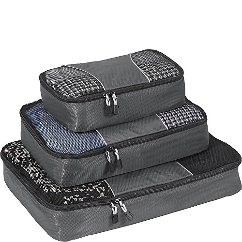 eBags Classic Packing Cubes for Travel - 3pc Set - (Titanium)