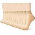 G&Y 12 Pairs Ankle Nylon Socks for Women - 20D Sheer Pantyhose Socks