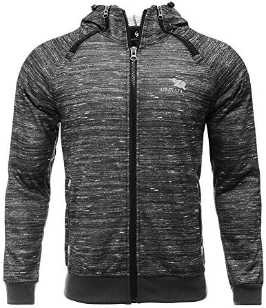 LANGCHEN Men's Gym Workout Hoodie Training Sports Full Zip Jacket with Zipper Pockets Dark Grey X-Large