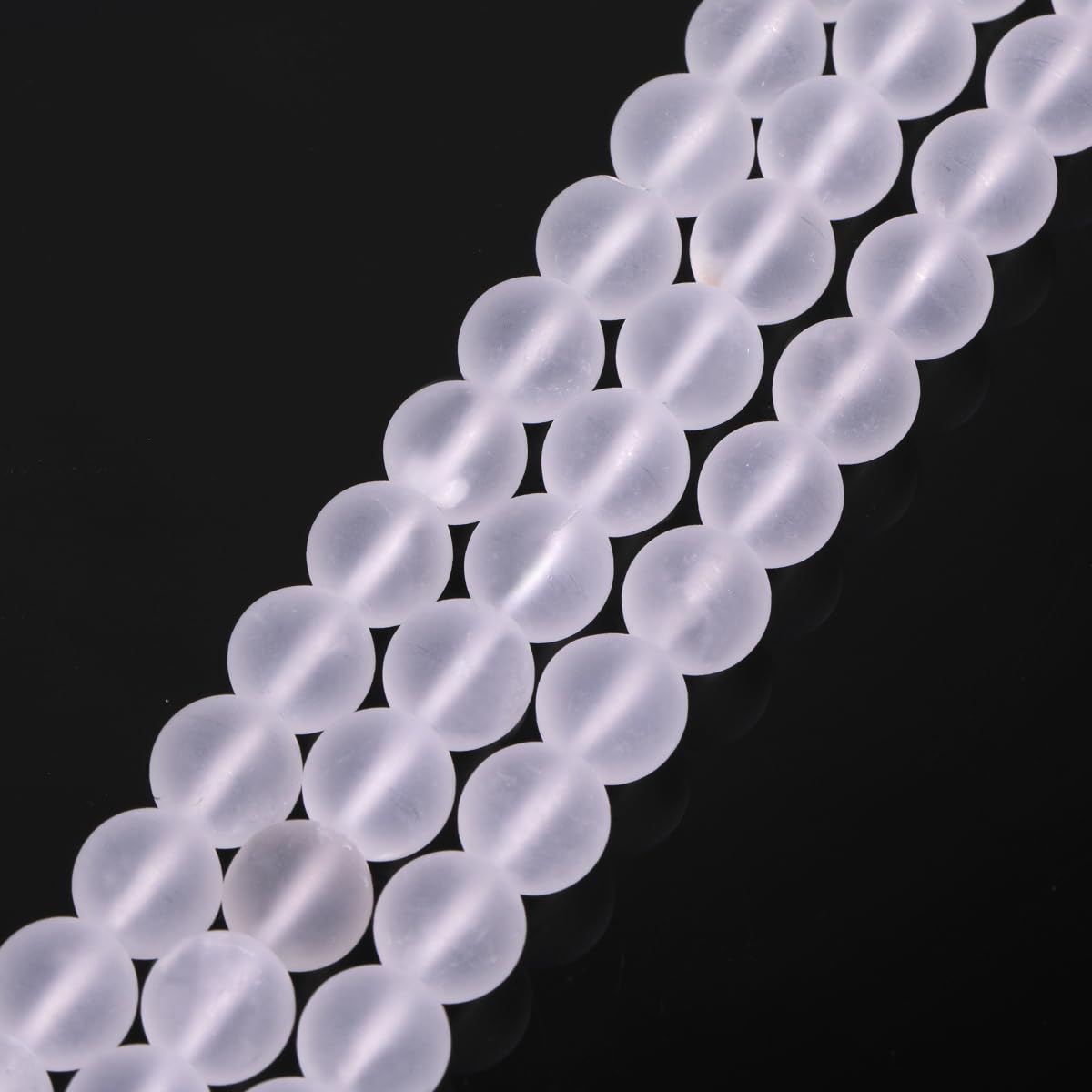 SHGbeads 10mm Frost Matte Rock White Quartz Crystal Semi Precious Gemstone Round Loose Beads for Jewellery Making DIY Handmade Craft Supplies 15"