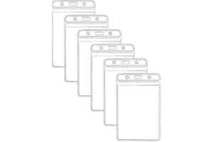 KINGSUM Vertical ID Badge Holders Sealable Waterproof Clear Plastic Holder, Fits RFID/Proximity/Badge Swipe Cards or Credit Card (6Pcs, Vertical)