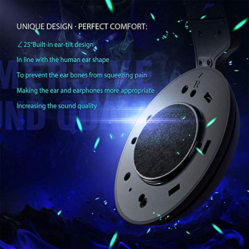 NUBWO N12 Gaming Headset for Xbox One PS4 PC with Flexible Mic Comfort Rotatable Earmuffs, Stereo Sound, Easy Volume Control for Xbox One S/X Playstation 4 Computer Laptop (Black)