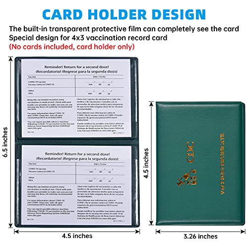 3x4 Card Holder for CDC Vaccination Card, CDC Vaccine Card Holder to Protect Your CDC Immunization Record Card, Vaccine Record Card Holder, CDC Vaccine Card Protector to Secure Your 4x3 CDC Vaccine