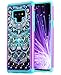 Caka Galaxy Note 9 Case, Galaxy Note 9 Heavy Duty Protection Case Luxury Flower Studded Rhinestone Bling Dual Layer Soft Inner TPU and Plastic Hybrid Floral Case for Samsung Galaxy Note 9 (Mandala)
