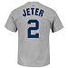2014 Derek Jeter New York Yankees Player Jersey (Grey) Faux Stitch T Shirt Men's