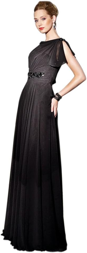 Alyce Paris JDL 29660 Short Sleeve Long Formal Dress, Black, 8