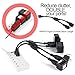 2 Way Splitter Extension Cord, 3 Prong Double Outlet Power Cord, 16 AWG, 1 Foot Black, 3 Pack by ClearMax