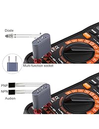Tacklife DM05 Classic medidor múltiple digital, automático manual, alcance de 6000 vueltas con voltaje, corriente, frecuencia, capacitancia, resistencia, continuidad, diodo, triodo, prueba de ciclo de tarea
