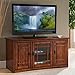 Leick Home 82350 Solid Wood Mission Oak Three Door TV Stand For 55
