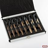 NEW 8Pcs Silver And Deming Drill Bit Set HSS With