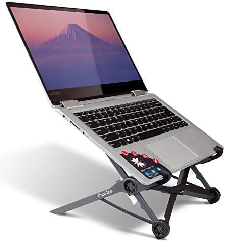 Puredazz Adjustable Foldable Portable Laptop Stand Notebook PC Macbook Stand Vented Lightweight Ergonomic for Desk Table Bed Office Stand UP/Sitting