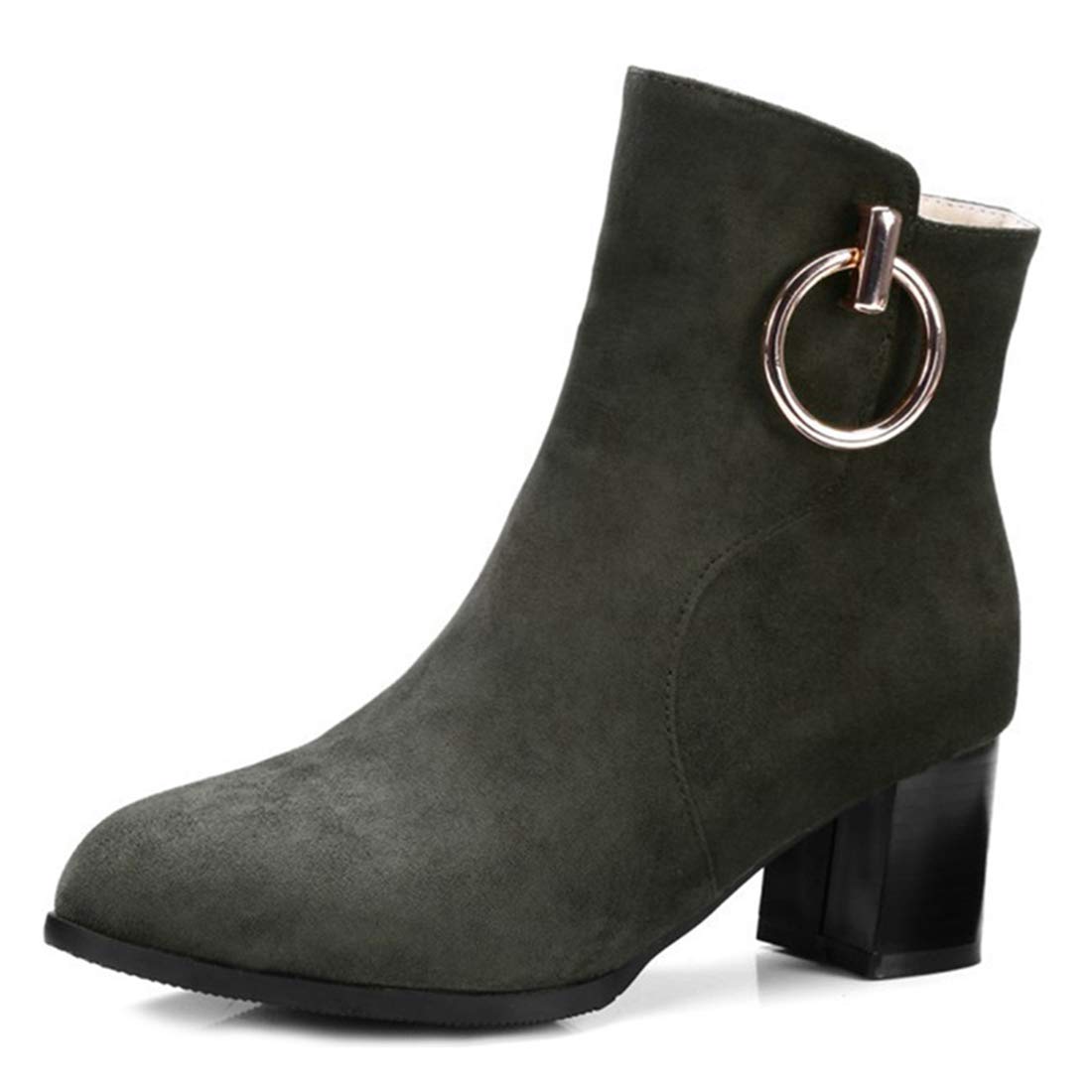 Buy MISTU Women's Fashion Dressy Ankle Boots Round Toe Metallic Zipper