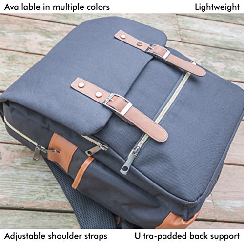 Diaper Bag Backpack with Modern Unisex Design includes Change Pad and Thermal Bottle Holder By Nora's Nursery - Thumbnail 7