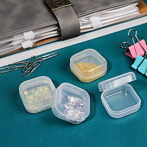 DUOFIRE Small Containers with Lids 24 Packs Plastic Box Clear Small Storage Containers Bead