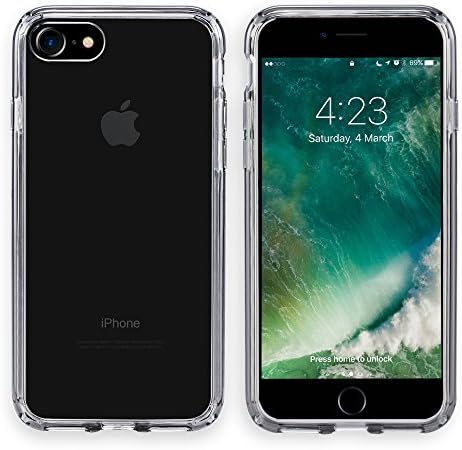 iPhone 7/8 Case, JOJO MALL [Crystal Clear] New Shock Absorbing Anti-Scratch Clear Back Cover Case, with Air Cushion Technology for Apple iPhone 7 and iPhone 8 Case(Black Transparent)