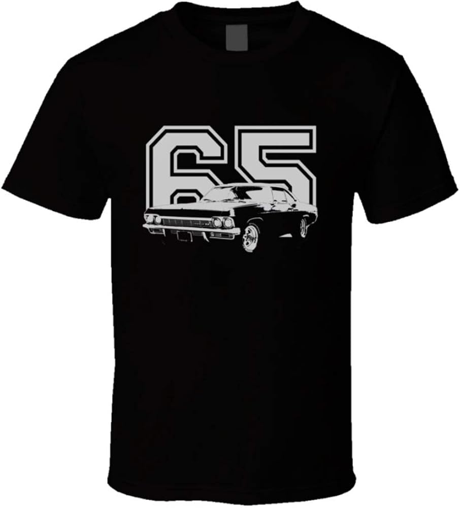 CarGeekTees.com 1965 Impala SS Side View with Year Dark Color Car Lover Gift Enthusiast T Shirt