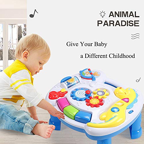 YMDLY Toys Up- Early Education Activity Center Musical Learning Table Multiple Modes Game Toys Kids Toddler Infant Boys & Girls Toys for 1 2 3 Years Old Gifts
