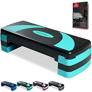 arteesol Stepper, Aerobic Step Bench, Height-Adjustable Stepper with 3 Levels (10/15/20 cm) Fitness Workouts, Compact…