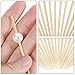 Blulu 200 Pieces Cocktail Picks 4.7 Inch Fruit Sticks Pearl Bamboo Toothpicks for Wedding Birthday Party Supplies (White and Pink)