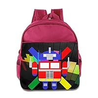 Logon 8 Cute Cartoon Autobots Robot Cool School Backpacks Pink For 3-6 Years Olds Kid