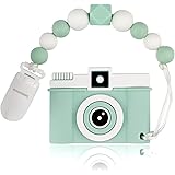 tuxepoc Baby teethting Toys Camera Teether Pain Relief Toy with Silicone Pacifier Clip Soft chew Toys for Kids Safe…