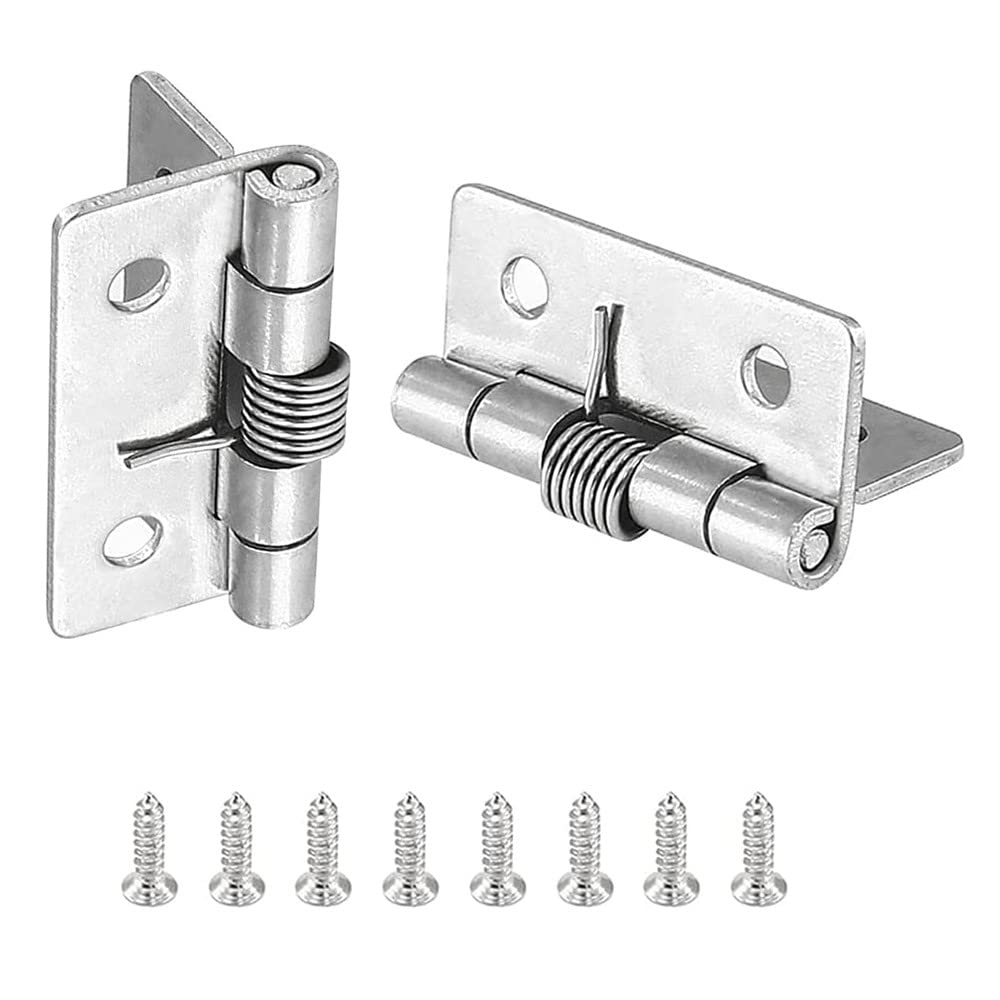 2Pcs Rannb Spring Hinge Self Opening 2 Inch Length Stainless Steel Hinge