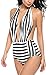 Avidlove Women's Retro One Piece Backless Bather Swimsuit High Waisted Pin up Swimwear Black