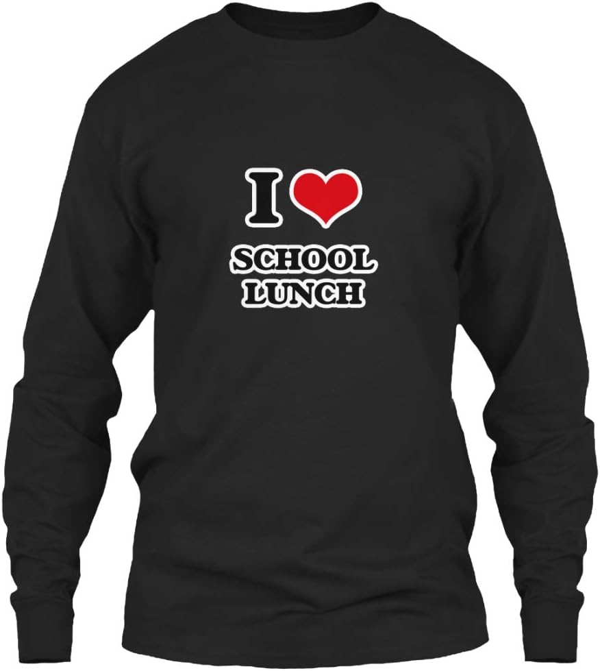 I Love School Lunch Long Sleeve T-Shirt - Gildan 6.1oz Long Sleeve Tee