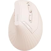 Uineer Vertical Ergonomic Mouse, Wireless Bluetooth Mouse, 3-Device,Quiet | Switch among 3 devices; side scroll wheel supports horizontal navigation for documents and spreadsheets.
