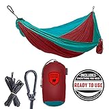 Grand Trunk Double Parachute Nylon Print Hammock with Carabiners and Hanging Kit