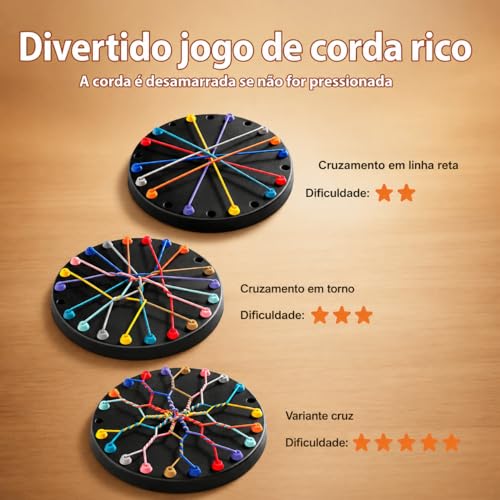 Desafio da Corda Inteligente – Jogo de Raciocínio Lógico e Estratégia, Quebra-Cabeça Educativo para Crianças e Adultos, Brinquedo Interativo para Desenvolver Concentração e Coordenação