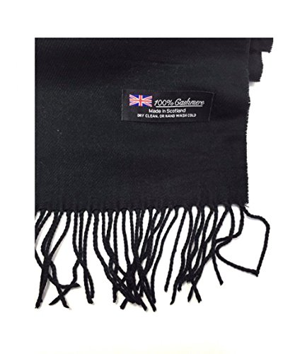Black Scarf Unisex (Solid) Scotland Made Warm