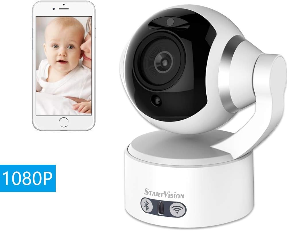 StartVision IP Camera, 1080P HD Baby Monitor Camera, 2.4GHz Wifi Home Security Surveillance Camera System with Night Vision, Two Way Audio and Motion Detection and Bluetooth Speaker for Baby/Elder/Pet