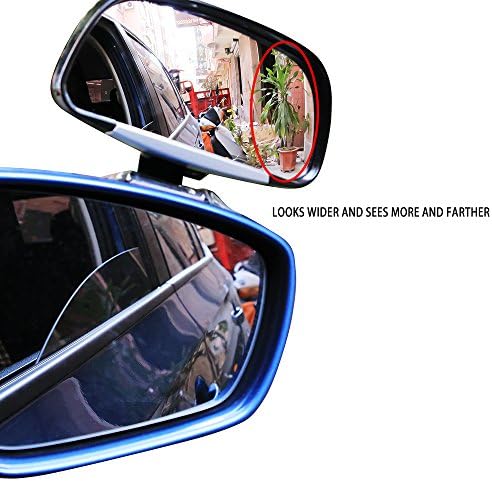 YAN203 Wide-Angle Side-View Mirror, Rectangle Wide Adjustable Angle Convex Clip On Half Oval Rear View Conter Blind Spot Angle Auxiliary Mirrors For Car