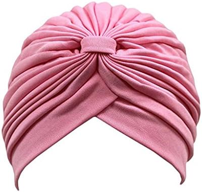 Firsthats Women's Pleated Ruffle Chemo Pre Tied Turban Cap Hair Wrap Cover Up